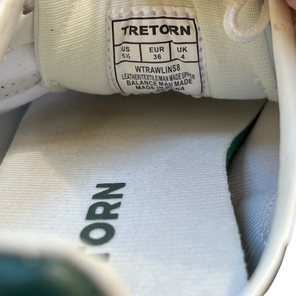 Tretorn Rawlins 2.0 Women Sneaker White Green Beige Suede Retro Casual Shoes 7.5